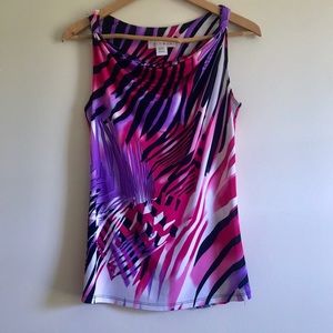 NINETY VIBRANT SLEEVELESS SLOUCH COLLAR TANK TOP